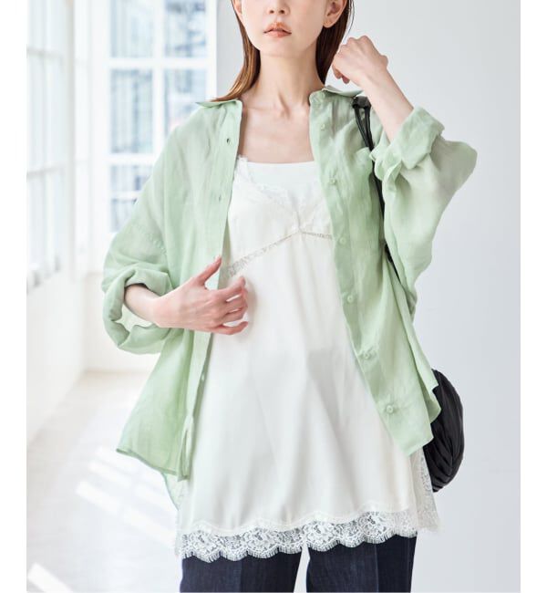 U by SPICK&SPAN「《予約》サテンレースキャミ」|キャミソール|