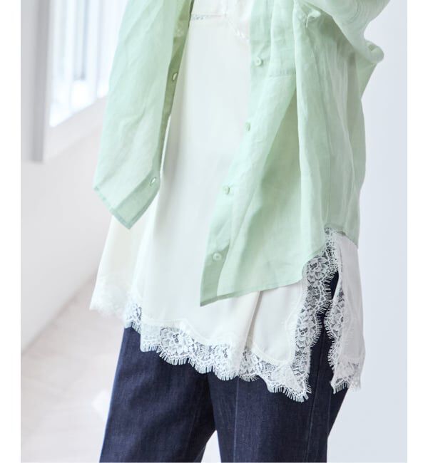 U by SPICK&SPAN「《予約》サテンレースキャミ」|キャミソール|