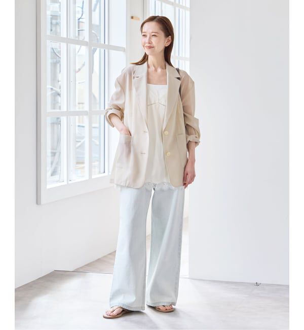 U by SPICK&SPAN「《予約》サテンレースキャミ」|キャミソール|