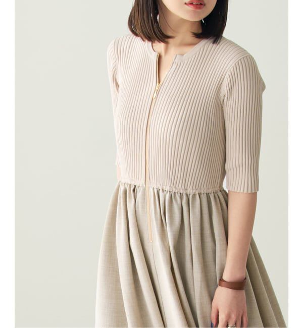 NOBLE「《追加・新色》フロントジップドッキングワンピース」|ワンピース|