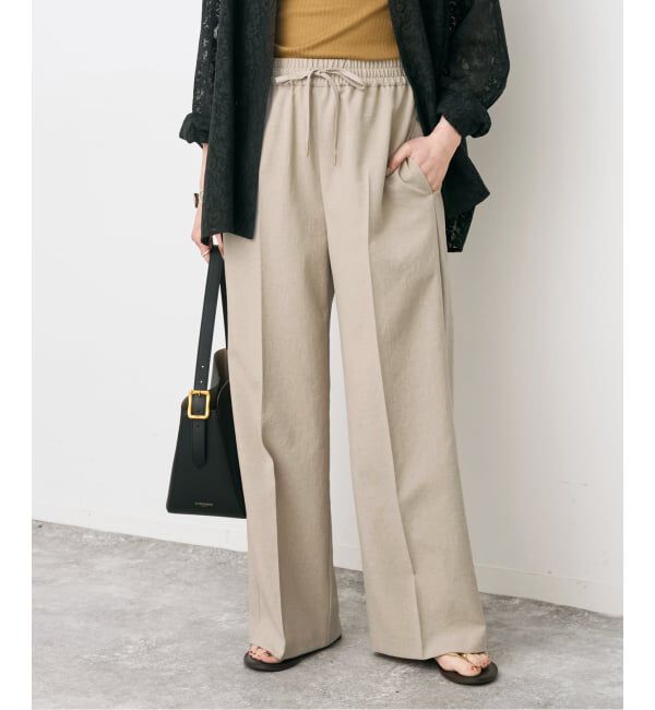 Spick and Span「PEウォッシャブルイージースラックスパンツ」|スラックス|ベージュ