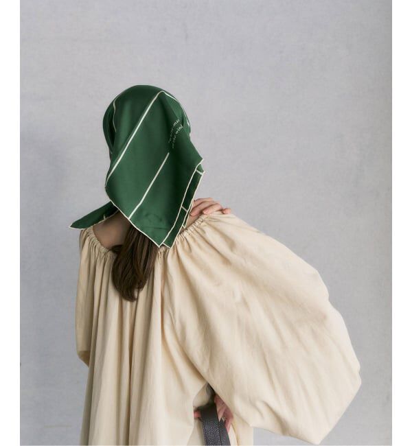 NOBLE「sense the pebble/センスザぺブル シルクスカーフ(グリーン)」|バンダナ・スカーフ|