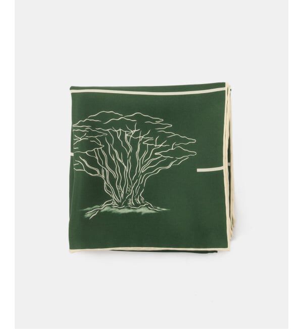 NOBLE「sense the pebble/センスザぺブル シルクスカーフ(グリーン)」|バンダナ・スカーフ|