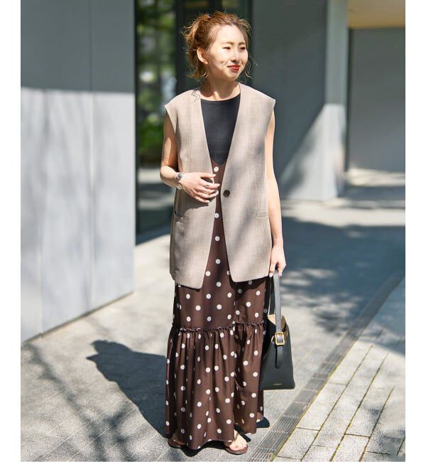 Spick and Span「《一部店舗+WEB限定 / 予約》ドットティアードキャミソールワンピース」|ワンピース|