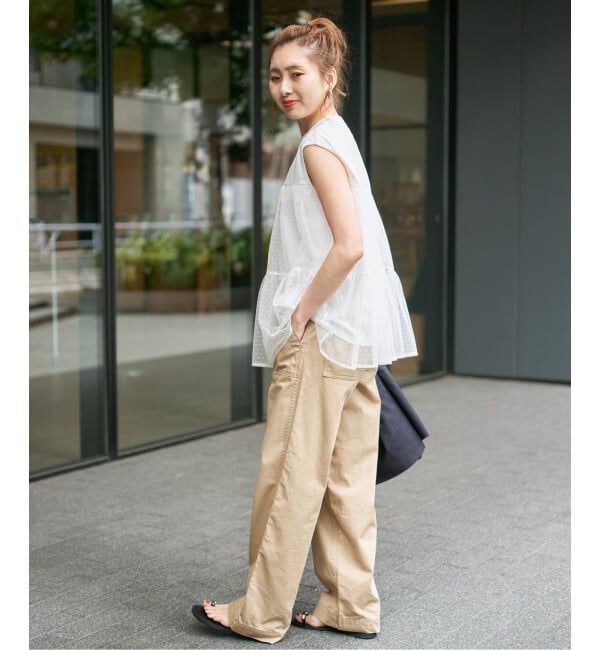 Spick and Span「《一部店舗+WEB限定 / 予約》ドットチュールティアードTシャツ」|Tシャツ・カットソー|