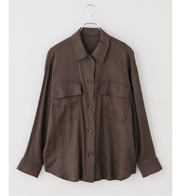 Spick and Span「《洗濯機洗い可》リネンミックスストレッチシャツジャケット」|その他|