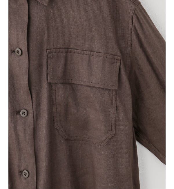 Spick and Span「《洗濯機洗い可》リネンミックスストレッチシャツジャケット」|その他|