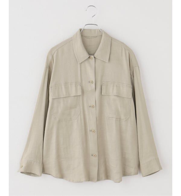 Spick and Span「《洗濯機洗い可》リネンミックスストレッチシャツジャケット」|その他|