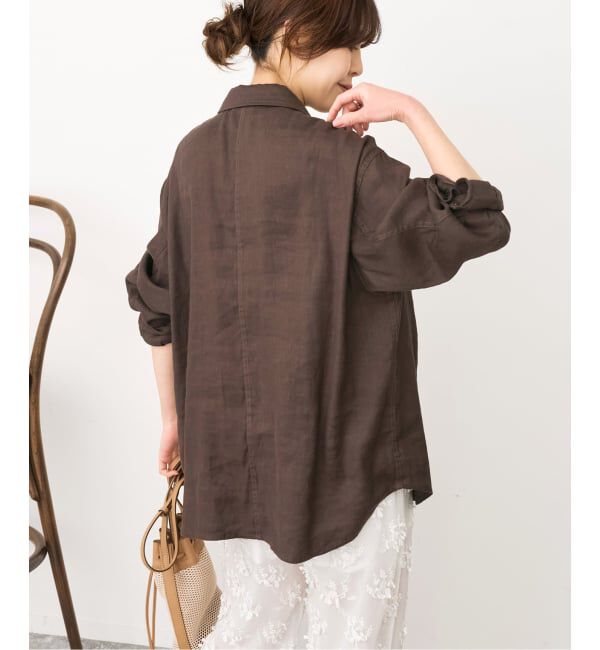 Spick and Span「《洗濯機洗い可》リネンミックスストレッチシャツジャケット」|その他|