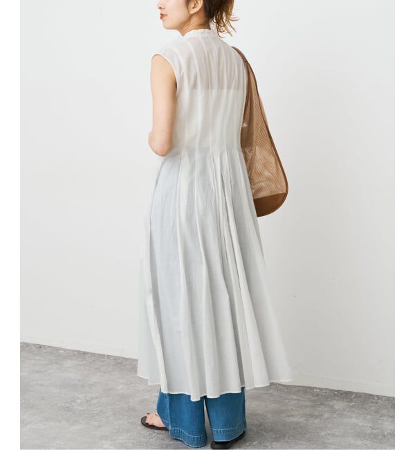 Spick and Span「《手洗い可 / 予約》C/Rボイルタックノースリーブワンピース」|ワンピース|