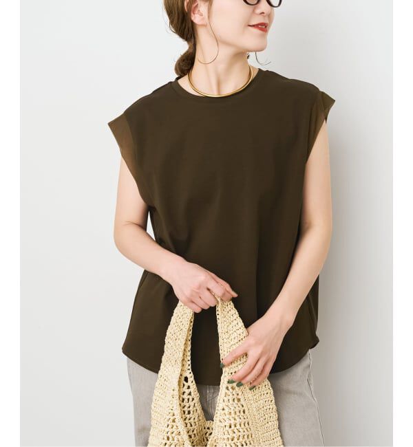 Spick and Span「《予約》オーガンジーコンビルーズプルオーバー」|Tシャツ・カットソー|ブラウン