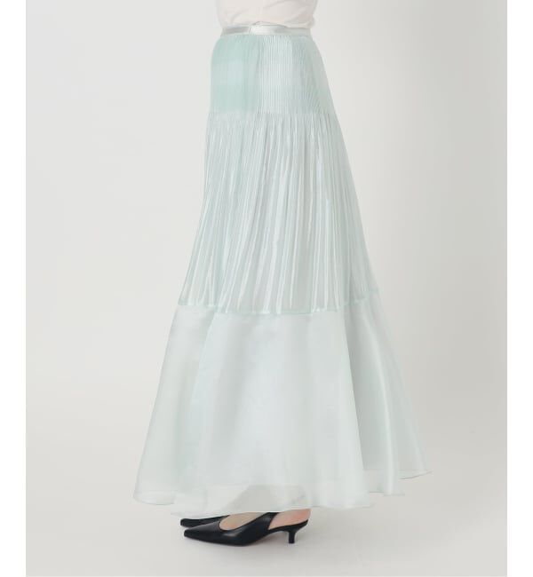 NOBLE「アクアオーガンジーマキシスカート」|スカート|