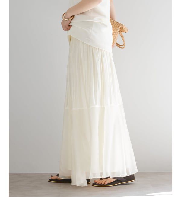 NOBLE「アクアオーガンジーマキシスカート」|スカート|