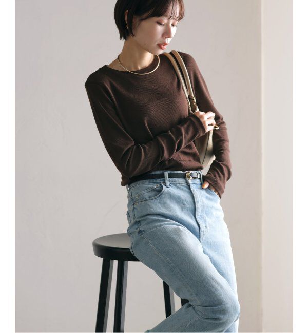  「《追加》【洗える】ウールテレコクルーネックカットソー」|Tシャツ・カットソー|