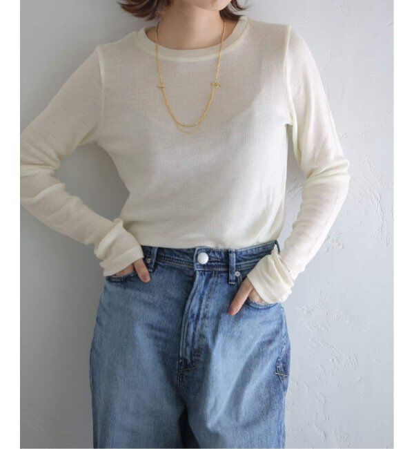  「《追加》【洗える】ウールテレコクルーネックカットソー」|Tシャツ・カットソー|ホワイト