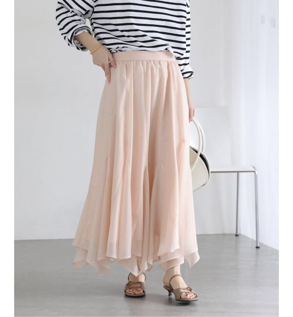  「【洗える】シアーランダムヘムスカート」|スカート|