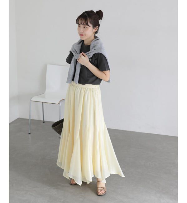  「【洗える】シアーランダムヘムスカート」|スカート|