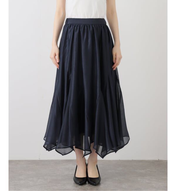  「【洗える】シアーランダムヘムスカート」|スカート|