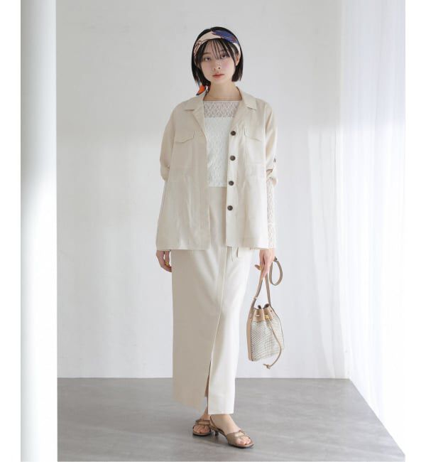 「【洗える】リネン混ワークシャツジャケット」|その他|