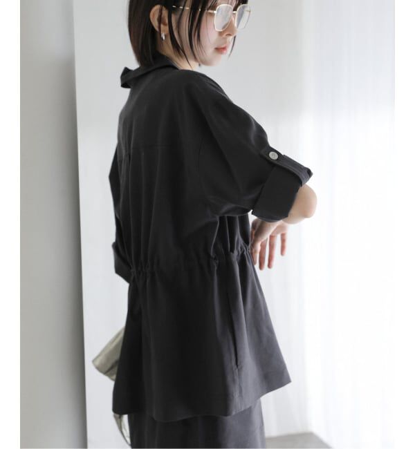  「【洗える】リネン混ワークシャツジャケット」|その他|