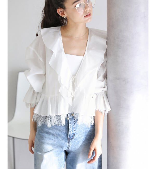  「【洗える】レースブラウス」|シャツ・ブラウス|ホワイト