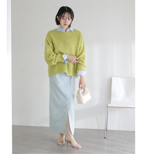  「【洗える】リネン混タイトスカート」|スカート|