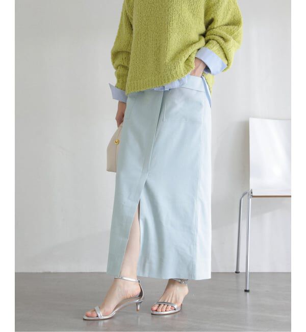  「【洗える】リネン混タイトスカート」|スカート|