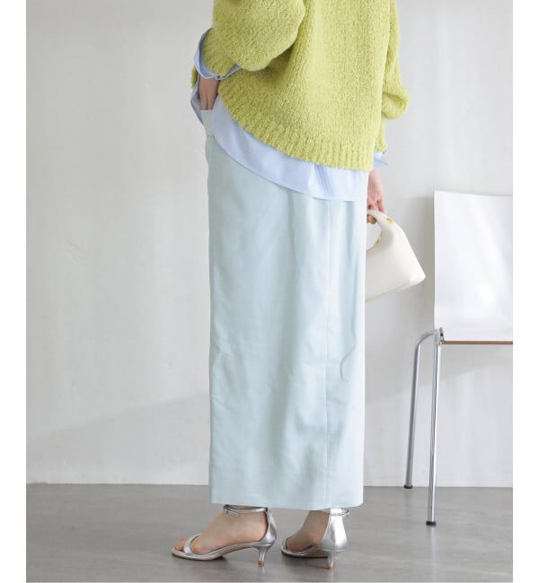 「【洗える】リネン混タイトスカート」|スカート|