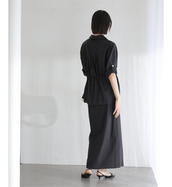  「【洗える】リネン混タイトスカート」|スカート|