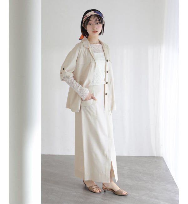  「【洗える】リネン混タイトスカート」|スカート|