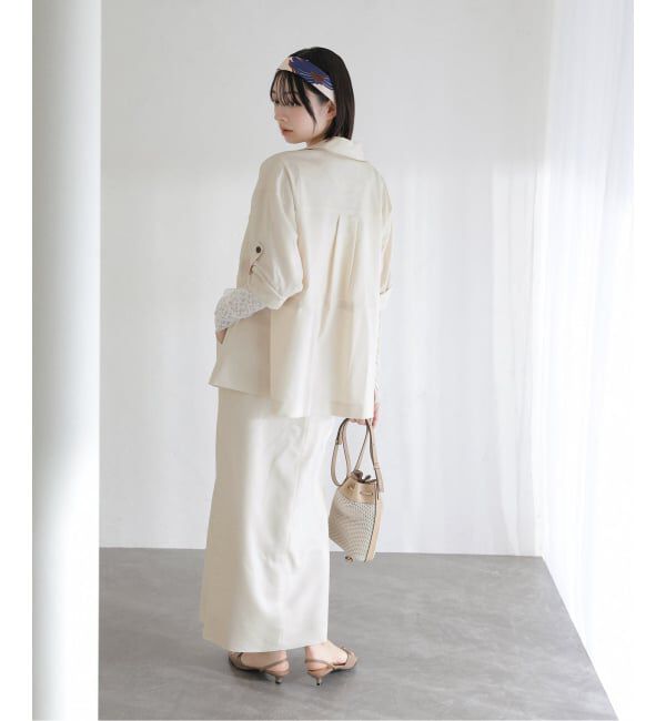  「【洗える】リネン混タイトスカート」|スカート|