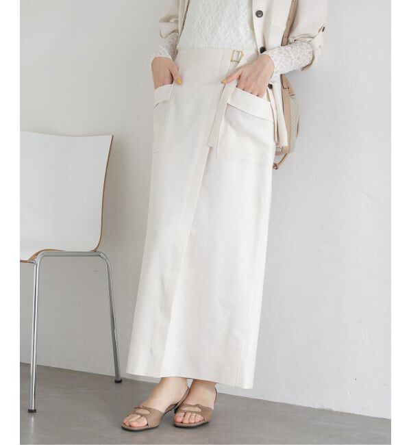  「【洗える】リネン混タイトスカート」|スカート|ナチュラル