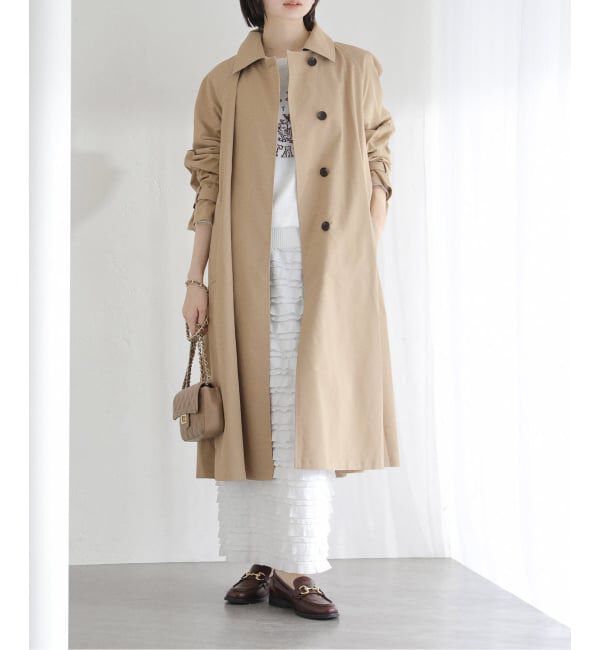  「ステンカラーライトコート」|ステンカラーコート|キャメル