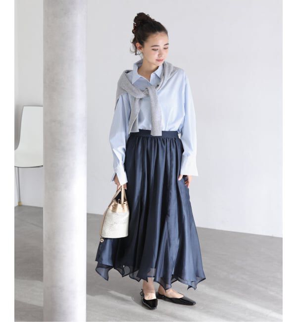  「【洗える】スリットカフスシャツ」|シャツ・ブラウス|