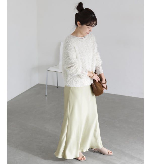  「【洗える】サテンマーメイドスカート」|スカート|