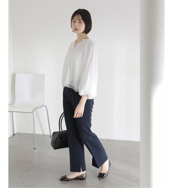  「【洗える】2wayチュールプリーツブラウス」|シャツ・ブラウス|