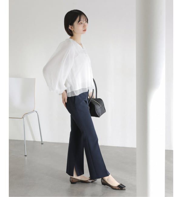  「【洗える】2wayチュールプリーツブラウス」|シャツ・ブラウス|