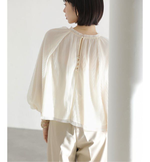  「【洗える】2wayチュールプリーツブラウス」|シャツ・ブラウス|