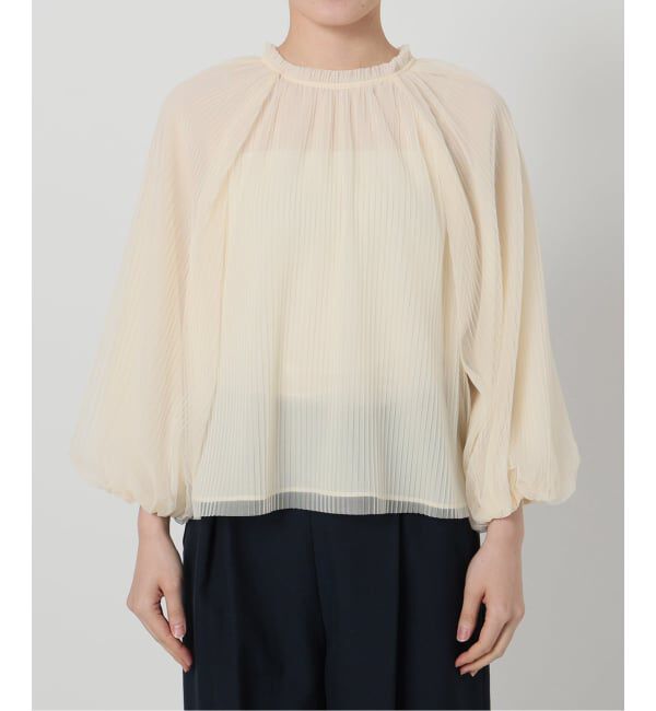  「【洗える】2wayチュールプリーツブラウス」|シャツ・ブラウス|