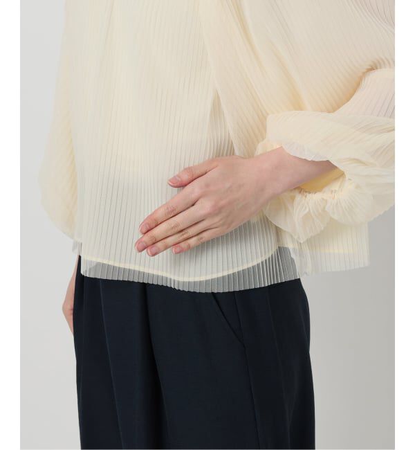  「【洗える】2wayチュールプリーツブラウス」|シャツ・ブラウス|