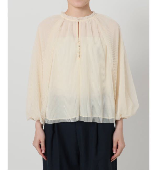 「【洗える】2wayチュールプリーツブラウス」|シャツ・ブラウス|