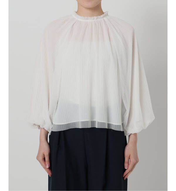  「【洗える】2wayチュールプリーツブラウス」|シャツ・ブラウス|