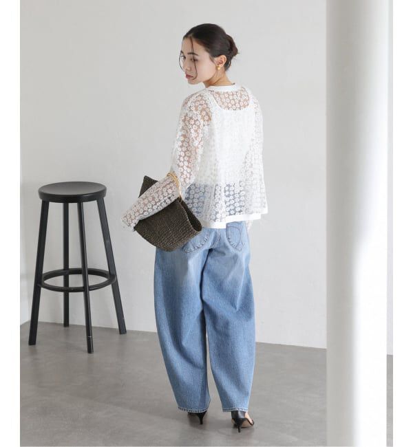  「【洗える】フラワーレースカーディガン」|カーディガン|