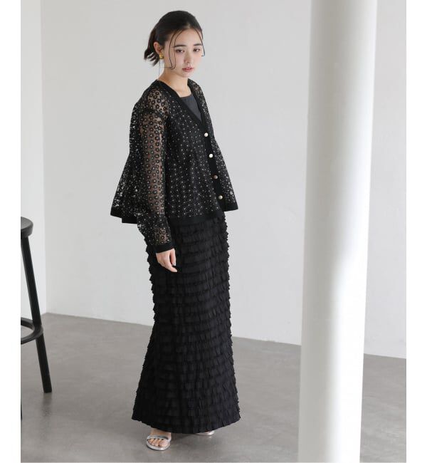  「【洗える】フラワーレースカーディガン」|カーディガン|