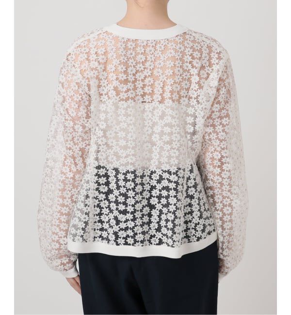  「【洗える】フラワーレースカーディガン」|カーディガン|