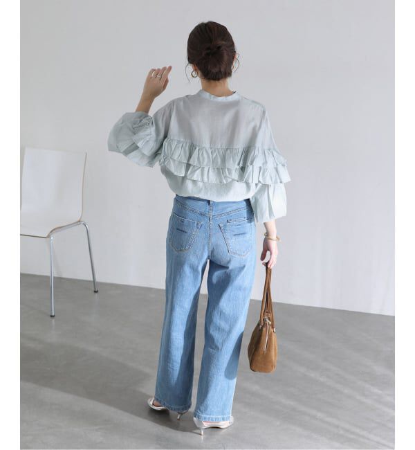  「【洗える】ダブルフリルシャツ」|シャツ・ブラウス|