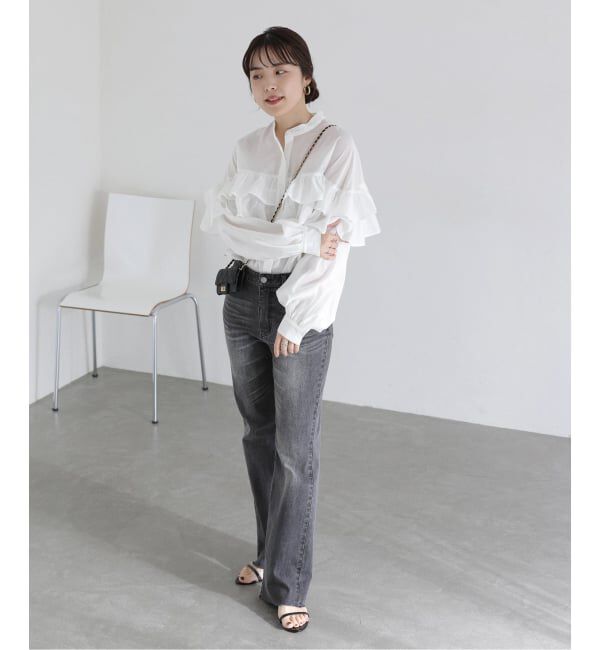  「【洗える】ダブルフリルシャツ」|シャツ・ブラウス|