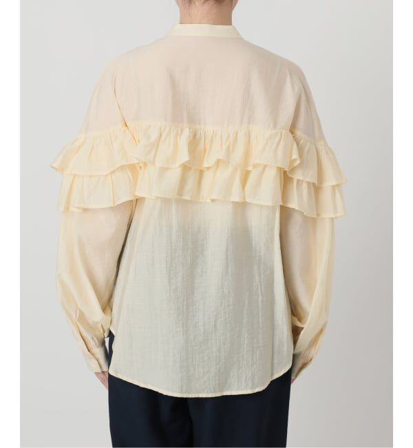  「【洗える】ダブルフリルシャツ」|シャツ・ブラウス|