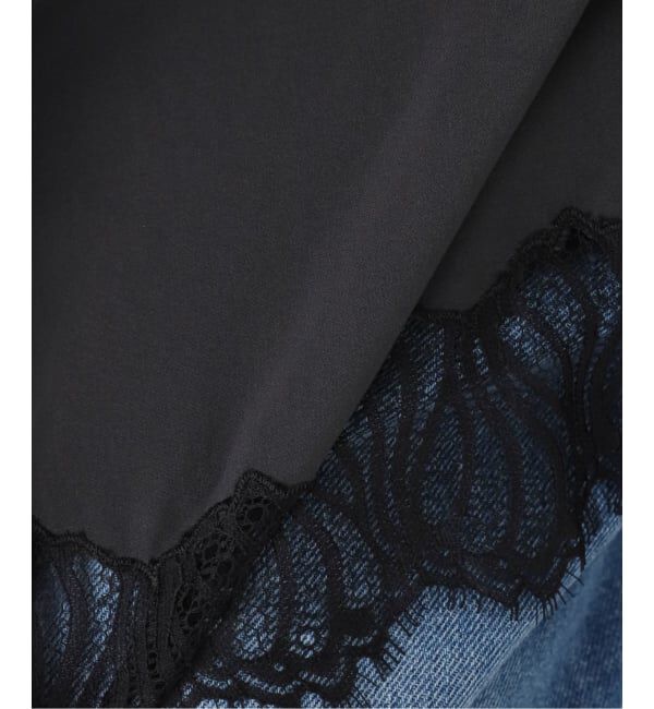  「【洗える】CHIGNON/シニヨン ヘムレースサテンタンク」|シャツ・ブラウス|