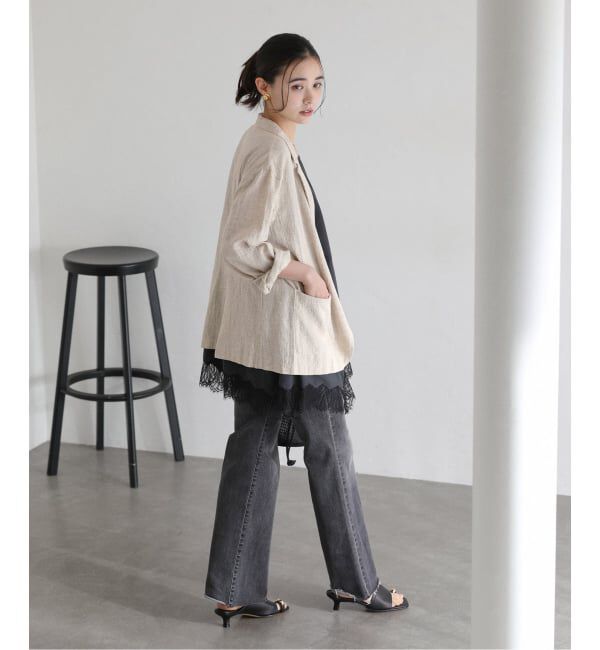  「【洗える】CHIGNON/シニヨン ヘムレースサテンタンク」|シャツ・ブラウス|